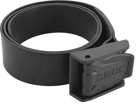 SEAC 0990006 Cinturón de Goma con Hebilla, Hombre, Negro