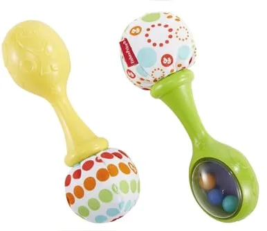 Fisher-Price Maracas musicales, juguete y sonajero para bebé +3 meses (Mattel BLT33)