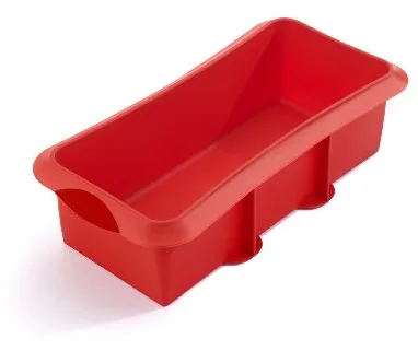 Lékué Molde rectangular silicona platino Repostería, Rojo, 28 cm