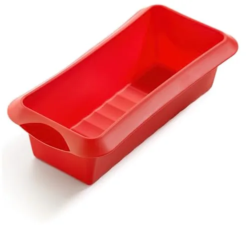 Lékué Molde repostería rectangular, silicona platino Rojo, 24 cm