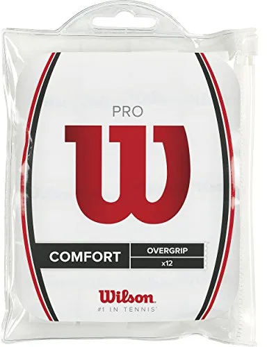Wilson Pro Pack con 12 Overgrip para Raqueta, Unisex adulto, Blanco / Rojo, Única