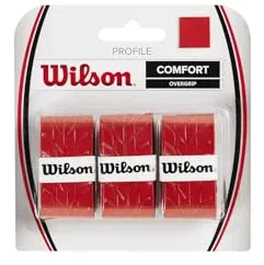 Wilson Profile 3 Pack, Overgrip Para Raqueta Unisex Adulto, Rosso (Red), Pack