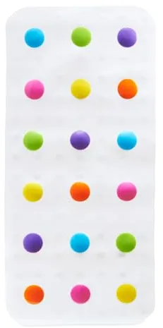 Munchkin Dandy Dots Alfombra Antideslizante para Baño | Alfombra de Ducha de Burbujas Coloridas | Alfombra con Ventosas Resistentes al Deslizamiento | Accesorios Esenciales para el Baño de Niños