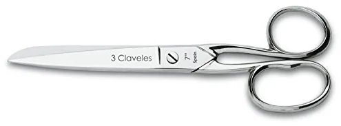 3 Claveles Tijera de Modista de Acero de Carbono, Plateado, 18 cm - 7