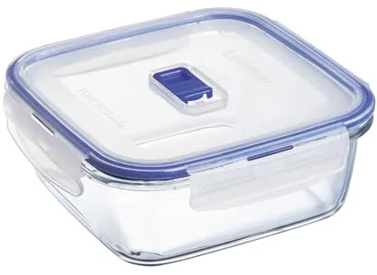 Luminarc Pure Box Active Recipiente Cuadrado Hermético Vidrio 18x18x7,3cm - 122cl Sodo Apto Microondas Apto Frigorífico Reciclable