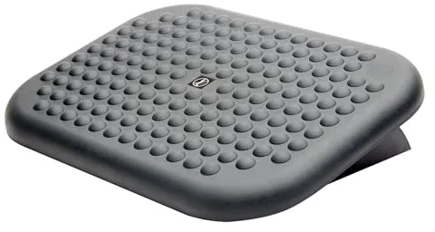 Fellowes Reposapiés Ergonómico para oficina - Soporte para pies de inclinación ajustable, antideslizante y con efecto masaje, Negro