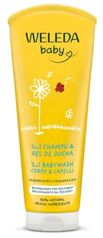 Weleda - Champú y Gel de Ducha de Caléndula, Limpia, Cuida, Nutre y Protege, Vegano, Apto para Pieles Sensibles - 200 ml