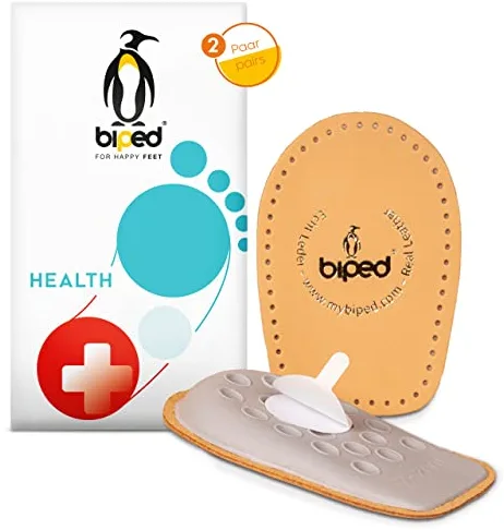 biped HEALTH 2 pares - talonera de cuero de curtido vegetal - elevador de talón para todos los zapatos - talonera agradablemente suave con espuma de látex - autoadhesivo z2040(38-40)