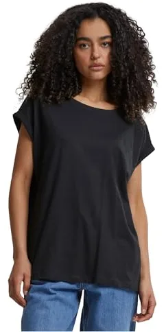 Urban Classics Ladies Extended Shoulder Tee, Camiseta Mujer, Black, M