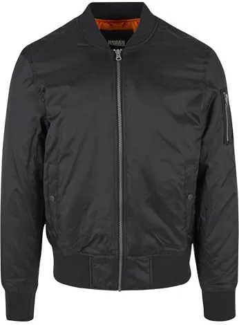 URBAN CLASSICS Chaqueta de Hombre cortavientos de invierno yotoño, tipo bomber de la vieja escuela, acolchada y muy ajustada, tallas S - 5XL
