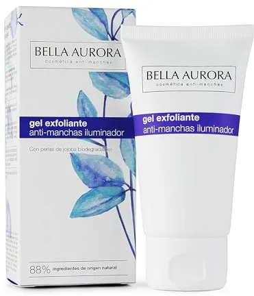 BELLA AURORA - Gel Exfoliante 75 ml, Facial Anti-Manchas Iluminador, Limpia la Piel en Profundidad, Peeling Facial Enzimático para la Cara, Para Todo Tipo de Piel
