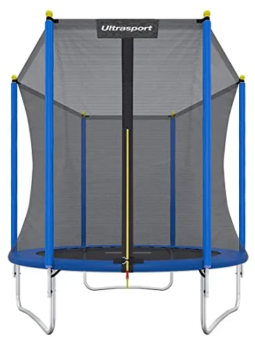 Ultrasport Cama elástica de Jardín, Set con Superficie de Salto, Red de Seguridad, Postes Acolchados y Cubierta del Borde, Resistente a la Intemperi, Unisex,Springs o Sistema de Cuerdas elástico