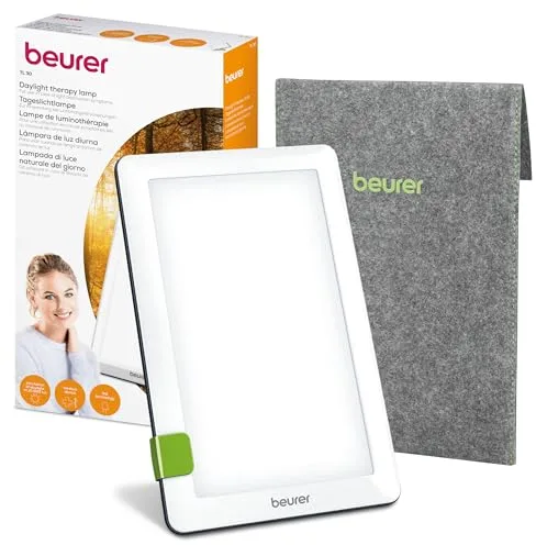Beurer TL 30 Lámpara de luz diurna, simulación de luz diurna, intensidad de luz de aprox. 10.000 lux a una distancia de 10 cm, dispositivo médico con tecnología LED, sin rayos UV, con pie variable