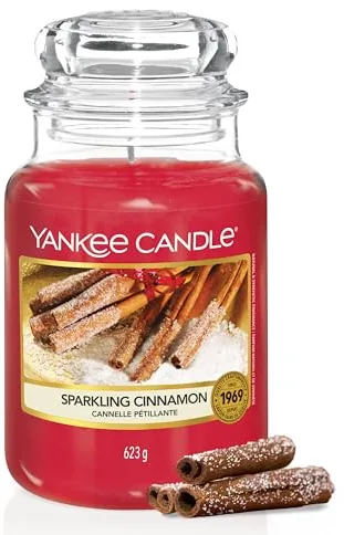 Vela aromática Yankee Candle | Sparkling Cinnamon Place vela en tarro grande | Velas de larga duración: hasta 150 h | Regalos perfectos para mujeres