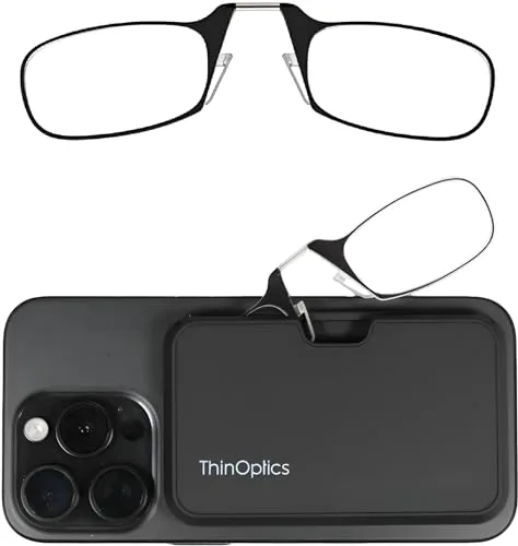 ThinOptics Gafas de Lectura Ultrafinas con Estuche Pod +2.0 – Gafas sin Patillas, Compactas para Cartera o Móvil – Gafas de Lectura Portátiles Siempre Contigo – Ligeras y Resistentes