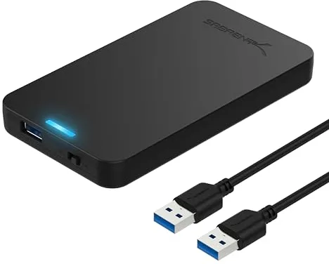 SABRENT Carcasa Discos Duros SATA SSD/HDD de 2,5" de Alta Velocidad 5Gbps | USB 3.0 | UASP | No Requiere Herramientas | Plug and Play [EC-UASP]