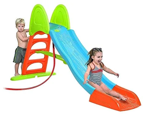 FEBER - Tobogán Slide 10 con Agua, con Hueco para la Poner la Manguera, escaleras Antideslizantes, Multicolor, de Gran Resistencia y fácil Montaje, para niños Entre 3 y 8 años, Famosa (800009592)