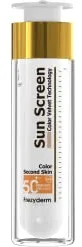 FrezyDerm Sun Screen Velvet Crema Orotectora Solar Facial SPF 50+ con color Textura Aterciopelada, Nude