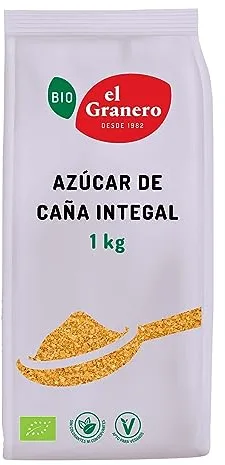 El Granero Integral - Azúcar de Caña Integral - 1kg - Elaborado con Melaza de Caña - Rico en Vitaminas y Minerales - Ideal para Bebidas y Repostería - Apto para Veganos