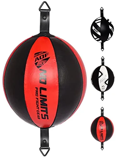 AQF Pera De Boxeo para Esquivar Punching Ball con Doble Extremo para MMA Saco De Boxeo para Techo para Entrenar (Negro y Rojo)