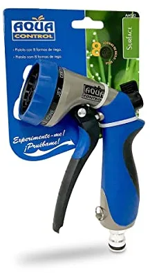 Aqua Control AMT42 - Pistola de Riego fabricada en Metal y Caucho. Con Regulación de Caudal y 7 Formas de Riego para adaptarse a todo tipo de plantas y terrenos