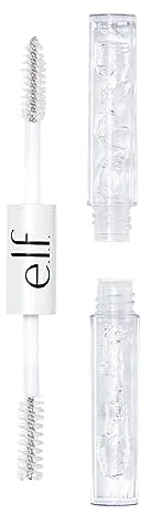 e.l.f. Máscara transparente para cejas y pestañas, brillante, ligera, fácil de usar, acondiciona el cabello, da a las cejas una sujeción suave y flexible, compacta, uso durante todo el día, 2,5 ml,