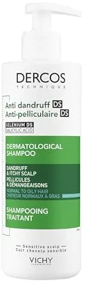Vichy Champú Anticaspa, Cabellos Grasos, Elimina la Caspa y Reduce los Picores, Cuero Cabelludo Limpio y Sano, Doble Eficacia, Unisex, Dercos Technique, 390 ml