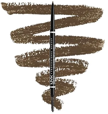 NYX Professional Makeup Lápiz de cejas perfectas Micro Brow Pencil, Dos lados: cepillo espiral y lápiz de cejas automático, Fórmula vegana, Tono: Ash Brown