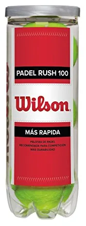 Wilson Padel Rush 100 Pelotas de pádel, Pack de 3, para Superficies Artificiales (Omni Court), Unisex, Amarillo, Única