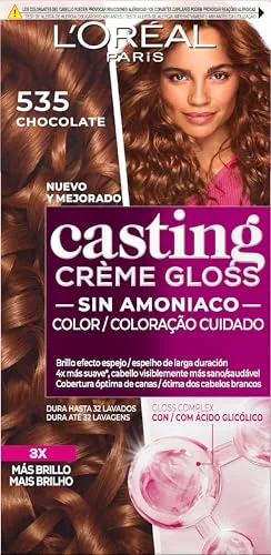 L'Oreal Paris Casting Crème Gloss Creme Tinte para Cabello, Chocolate, 1 Unidad (Paquete de 1), el embalaje puede variar