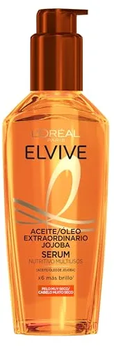 L'Oréal Paris Aceite Tratamiento Sublimador Para El Cabello, Para Todo Tipo de Pelos, Elvive Aceite Extraordinario de Jojoba, 100 ml