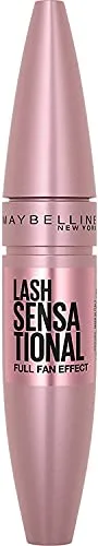 Maybelline New York, Máscara de Pestañas Volumen definido, Lash Sensational, Fórmula con rosa mosqueta, Tono: Black, 9,5 ml
