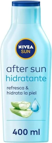 NIVEA SUN After Sun Loción Hidratante (1 x 400 ml), loción calmante para el cuidado de la piel tras la exposición al sol, cuidado solar con aloe vera