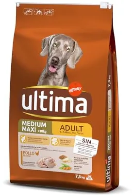 Ultima Medium-Maxi Adult Pollo, Comida seca para perros, 7,5kg