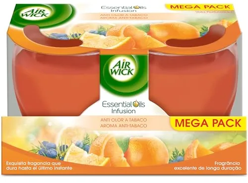 Air Wick Reckitt Velas aromáticas perfumadas, Aroma Antitabaco - 2 x 105g