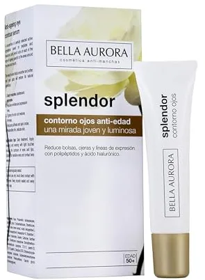BELLA AURORA - Splendor 15 ml, Crema Contorno de Ojos Anti-Edad, Reduce Bolsas, Ojeras y Líneas de Expresión, Antiarrugas, Pieles a Partir de 50 Años, Tensa la Piel y Restaura