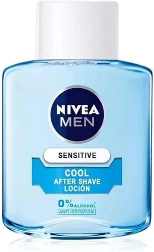 NIVEA MEN Sensitive Cool Loción After Shave (1 x 100 ml), con 0% alcohol para calmar la irritación, loción calmante para el cuidado de la piel sensible
