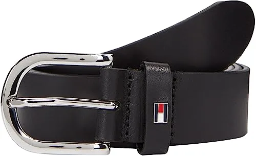 Tommy Hilfiger Cinturón Mujer New Danny Belt Cinturón de piel, Negro (Masters Black), 90 cm