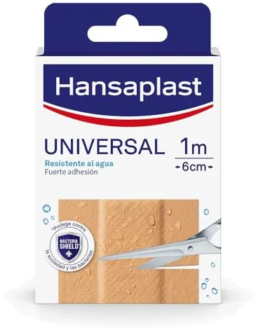 Hansaplast Universal Tira para cortar 10 x 6 cm, Apósitos impermeables transpirables, Fuerte adhesión, Gasa absorbente antiadherente, Apósitos para heridas multiusos