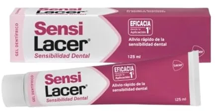 SENSILACER - Gel Dentífrico 125 ml, Acción Desensibilizante, Efecto Rápido y Duradero, Protección Diaria Contra la Caries, Fortalece la Dentina Expuesta, con Fluor, sin Gluten