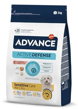 Advance Mini Sensitive Salmon, Pienso para Perros de Razas Pequeñas con Sensibilidades Digestivas con Salmón, 3kg