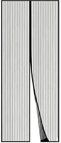 Puerta de Malla Magnética Apalus, Cortina Hecha de Malla, Cierre Magnético de Arriba a Abajo Automáticamente, Mantiene el Aire Fresco (90x210 CM, Negro)