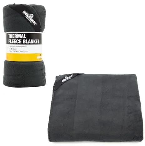 Milestone - Manta de Forro Polar para Camping, Color Antracita