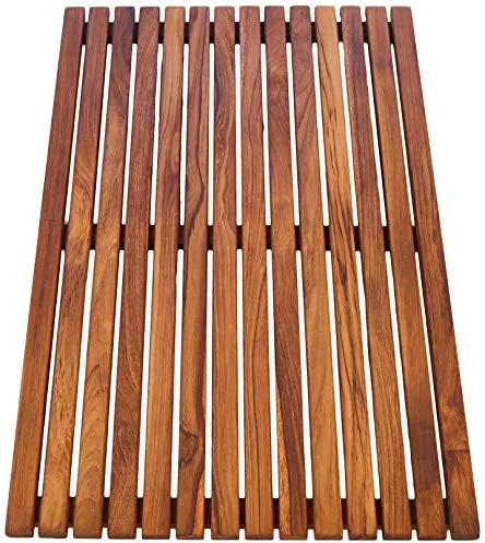 AsinoX Doccia Legno Marrone Grigliato Tarimas de Ducha y baño, Madera, Natural, 50 x 80 cm