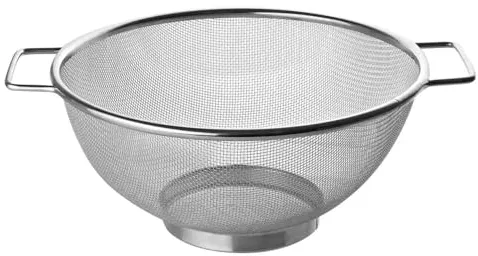 Fackelmann Colador y Escurridor de Cocina, Acero inoxidable, Tamizador con Borde Redondo para colar y escurrir líquidos, 20 centímetros, Color inox, 20x9 cm, 1 ud