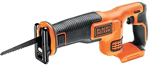 BLACK+DECKER BDCR18N-XJ - Sierra de sable a batería 18V, Recorrido 22mm, Sistema de muelle deslizante, 0 - 3.000 cpm, No incluye cargador ni batería