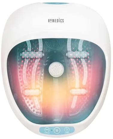 Homedics Bañera Spa masajeador para Pies 4 en 1, Hidromasaje para pies, Terapia Magnética, Vibración y Calor, Accesorios pedicura