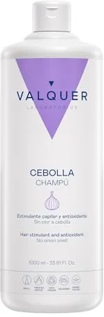 VALQUER Champú de Cebolla Regulador del Pelo Graso | Antioxidante con Efecto Anticaída que Revitaliza y Purifica | Aporta Fuerza, Volumen y Brillo | Todo Tipo de Cabellos | 1 L