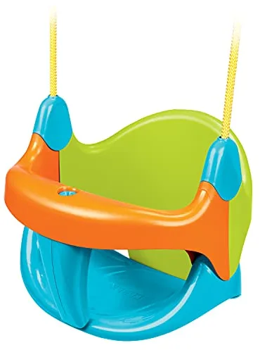 FEBER - Evolution Swing, Columpio evolutivo, Barra de Seguridad y Respaldo extraíbles, fácil Montaje, Adaptable a Cualquier Soporte, Resistente a luz y Temperatura, de 2 a 3 años, Famosa (800010239)