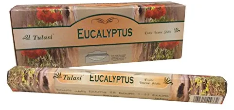 Incienso Aromático Eucalipto | Incienso Natural Aromaterapia | Barras de Incienso | Caja 6 Paquetes de 20 Unidades c.u. | Gran Duración
